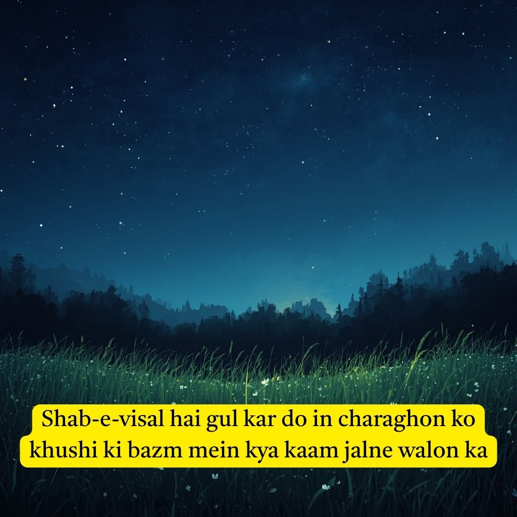 2 Line Good Night Shayari in English Text